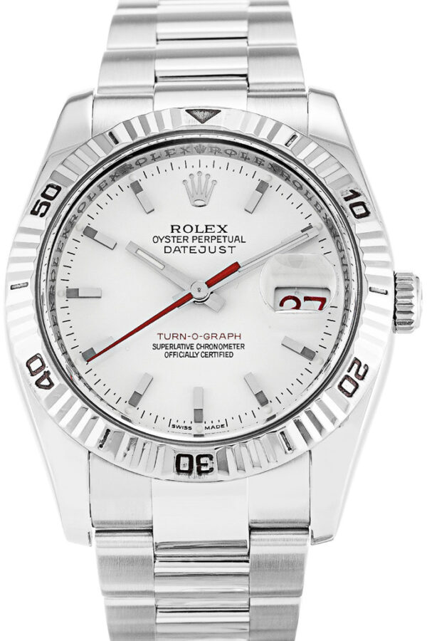 Rolex Datejust Turn-O-Graph 36mm White Dial 116264