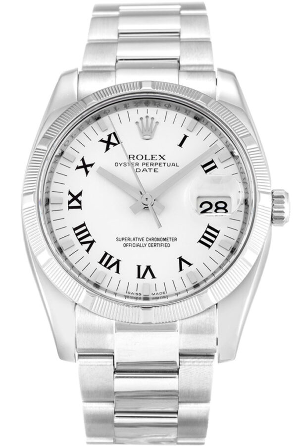Rolex Oyster Perpetual Date 34mm White Dial 115210