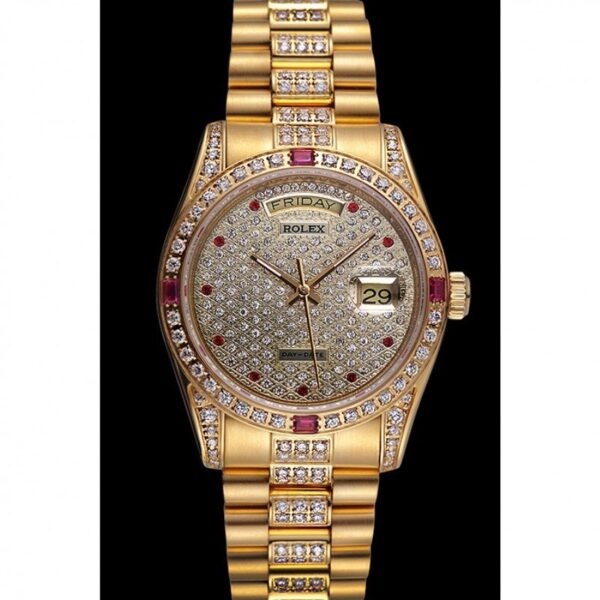 Alternative view of Superclone Rolex Day-Date 37mm Diamond Dial 621614