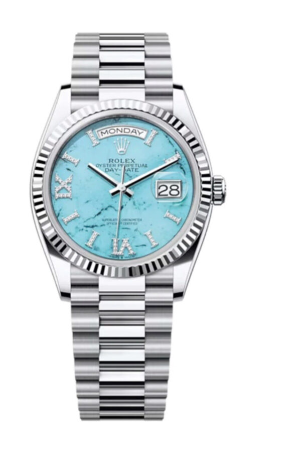 Superclone Rolex Day-Date 36 mm Turquoise Dial 128236