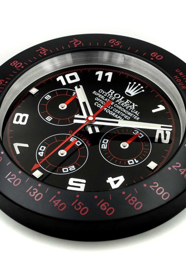 Alternative view of ROLEX WALL CLOCK – DAYTONA BLACK/RED BEZEL