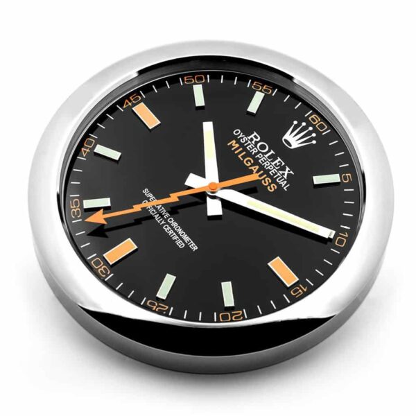Alternative view of ROLEX WALL CLOCK – MILGAUSS BLACK/ORANGE