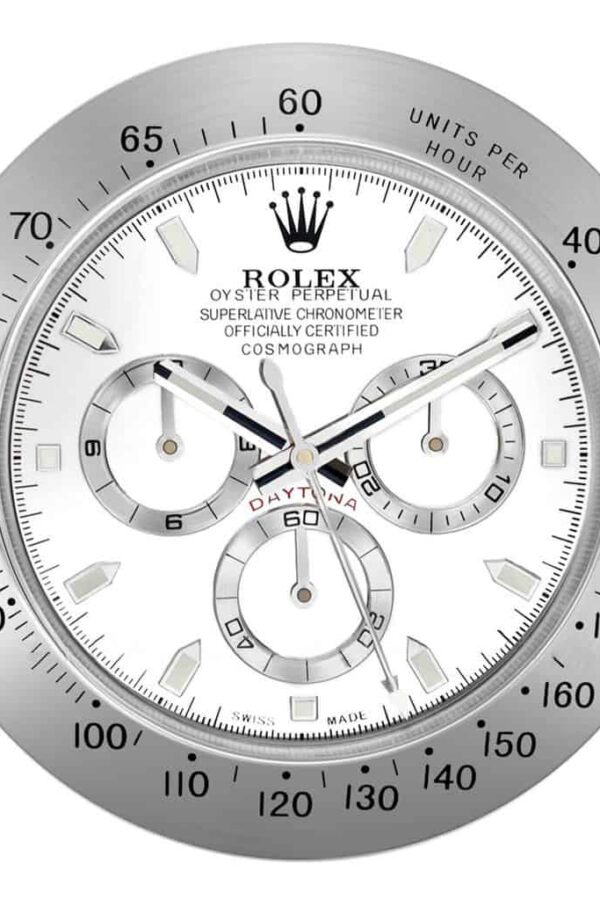 Alternative view of ROLEX WALL CLOCK – ROLEX DAYTONA SILVER