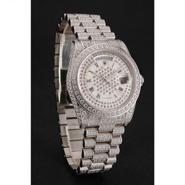 Alternative view of Superclone Rolex Day-Date 37mm White Dial 1453950