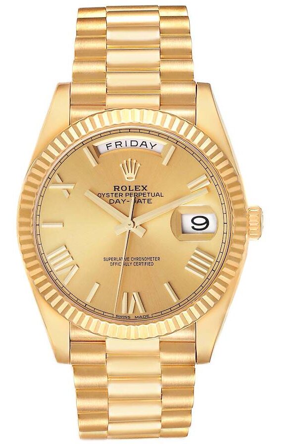 Superclone Rolex Day-Date 40 mm Roman Champagne Dial 228238