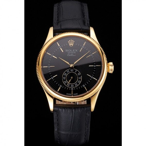 Alternative view of Superclone Rolex Cellini 38mm Black Dial REP016806