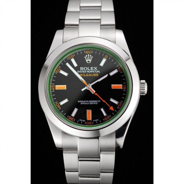 Alternative view of Superclone Rolex Milgauss 41mm Black Dial REP016836