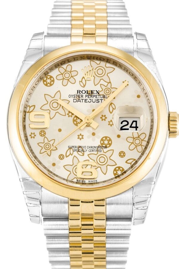 Replica Rolex Datejust Silver Floral Dial 116203 36 mm