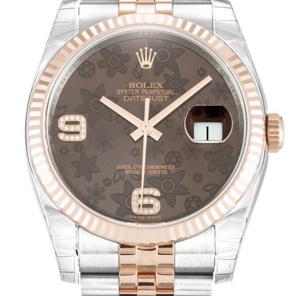 Replica Rolex Datejust Chocolate Floral Dial 116231 36 mm