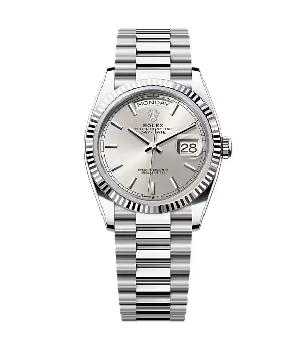 Superclone Rolex Day-Date Silver Dial 128236-0001 36 mm