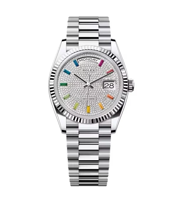 Superclone Rolex Day-Date Diamond-Paved Dial 128236-0003 36 mm