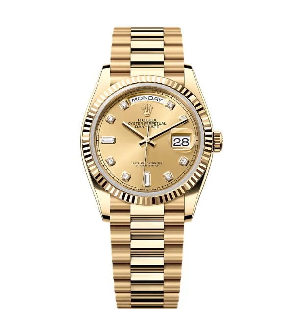Superclone Rolex Day-Date Champagne Diamond Dial 128238-0008 36 mm