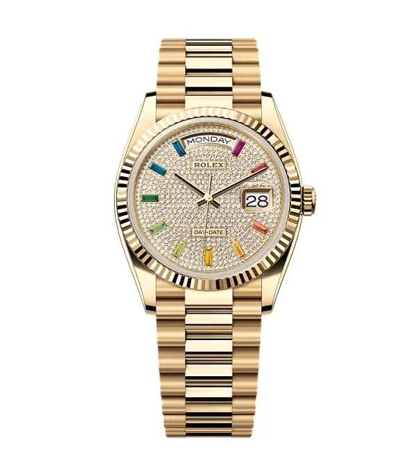 Superclone Rolex Day-Date Diamond-Paved Dial 128238-0051 36 mm