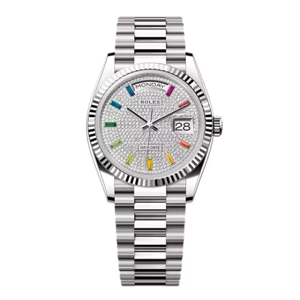 Superclone Rolex Day-Date Diamond-Paved Dial 128239-0019 36 mm