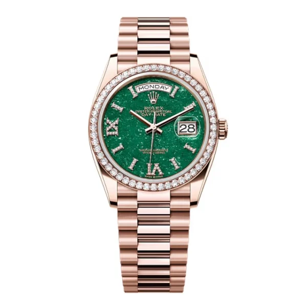 Superclone Rolex Day-Date Green Aventurine Diamond Dial 128345rbr-0068 36 mm