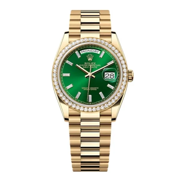 Superclone Rolex Day-Date Bright Green Diamond Dial 128348rbr-0078 36 mm