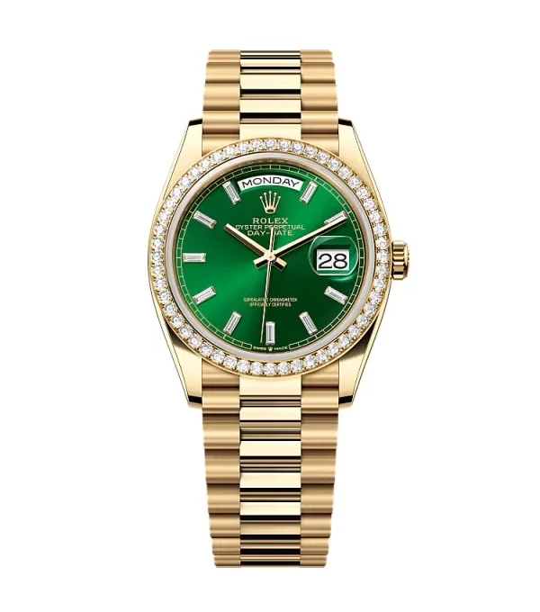Superclone Rolex Day-Date Bright Green Diamond Dial 128348rbr-0078 36 mm