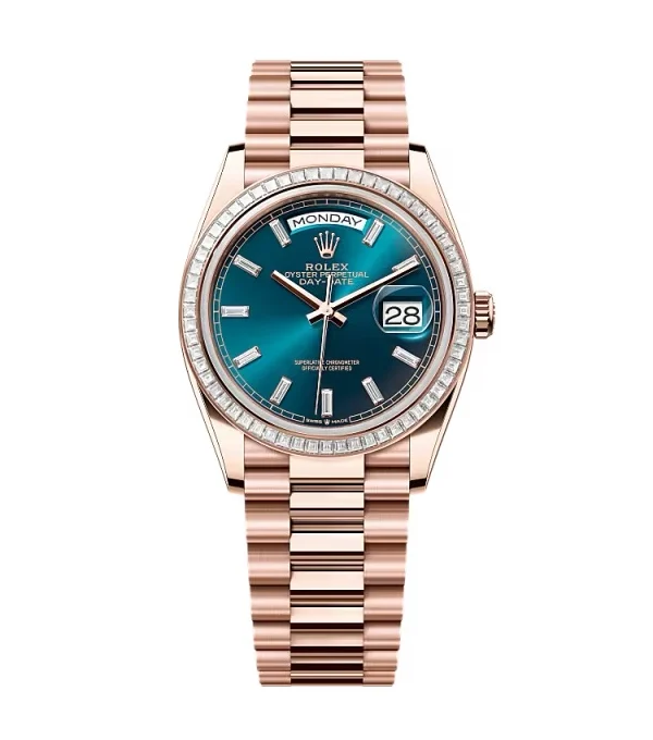 Superclone Rolex Day-Date Blue-Green Diamond Dial 128395tbr-0032 36 mm