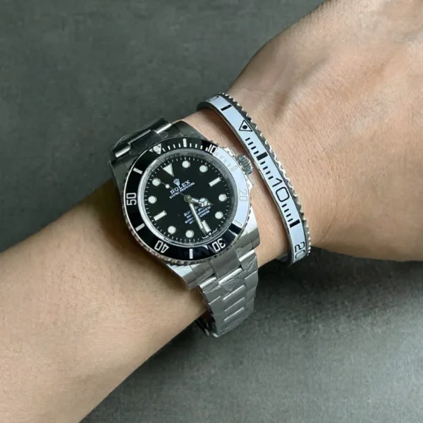 Alternative view of White Titanium Steel Bezel Bracelet