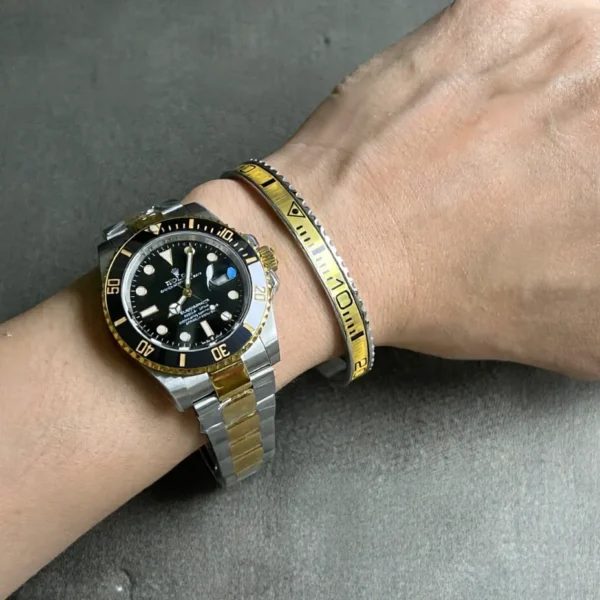 Alternative view of Yellow Titanium Steel Bezel Bracelet