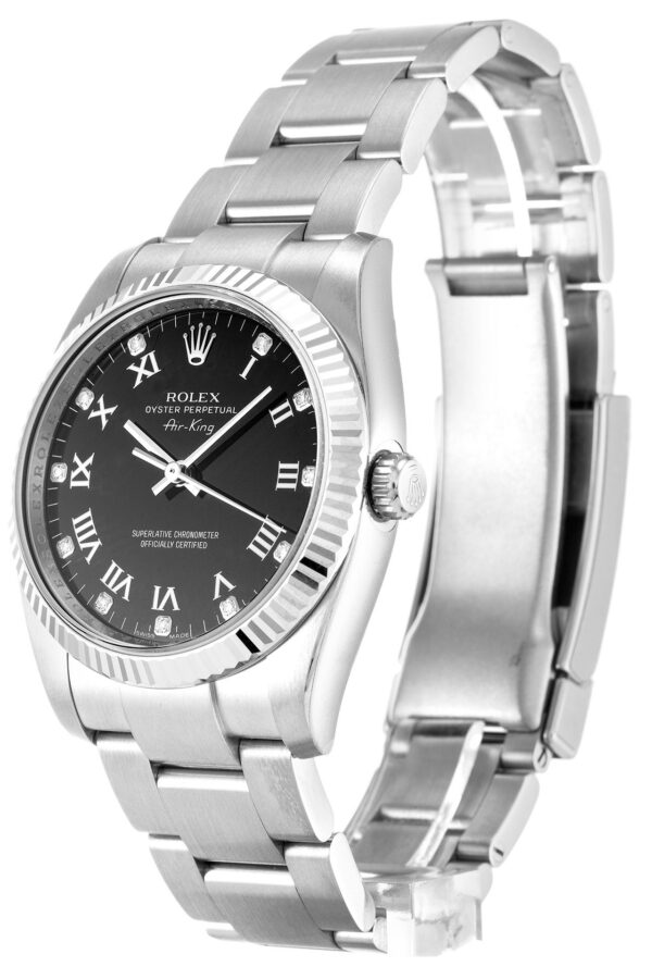 Alternative view of Replica Rolex Air-King Black Dial 114234