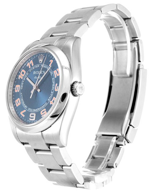 Alternative view of Replica Rolex Air-King Blue Dial 114200