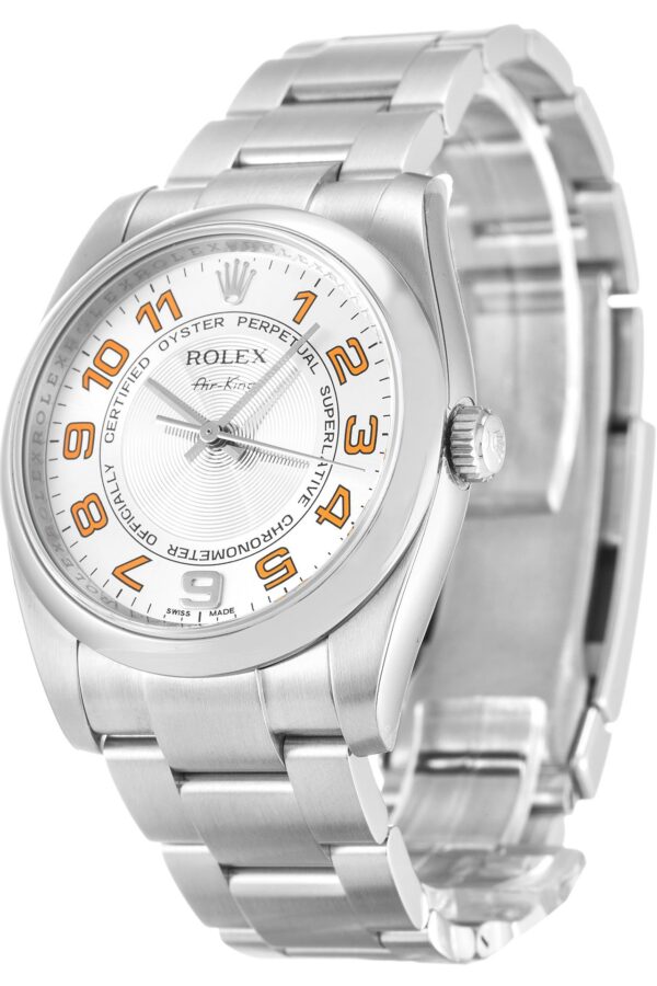 Alternative view of Replica Rolex Air-King Silver Dial 114200