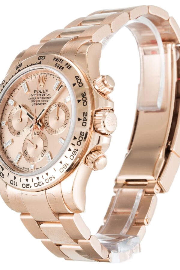 Alternative view of Replica Rolex Daytona Rose Diamond Baguette Dial 116505