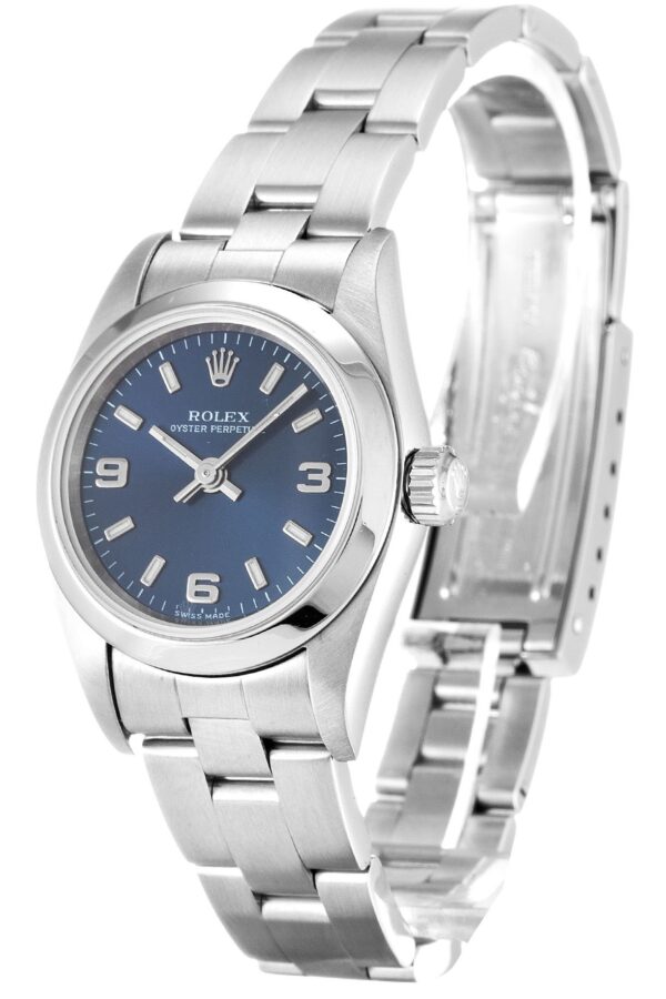 Alternative view of Replica Rolex Oyster Perpetual Lady Blue Dial 76080 24 mm