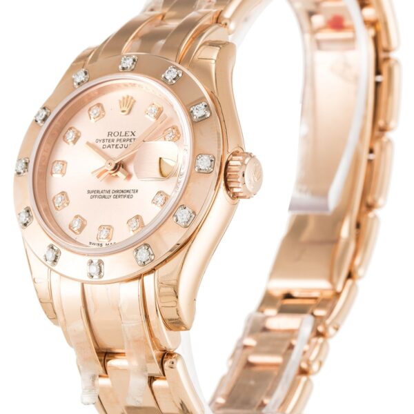 Alternative view of Replica Rolex Pearlmaster Rose Dial 80315