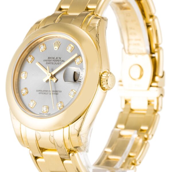 Alternative view of Replica Rolex Pearlmaster Silver Dial 81208