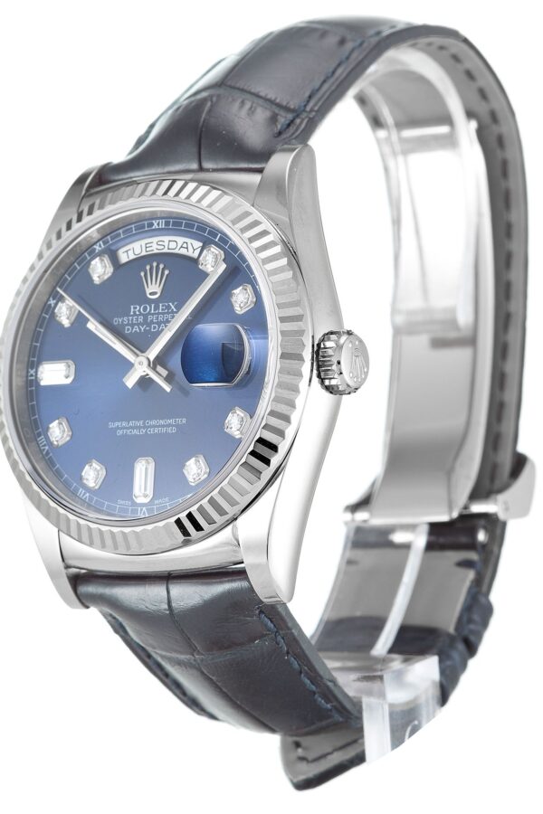 Alternative view of Replica Rolex Day-Date Blue Dial 118139 36 mm