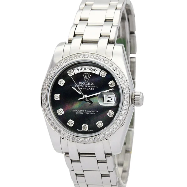 Alternative view of Replica Rolex Day-Date Black Dial 118346 36 mm