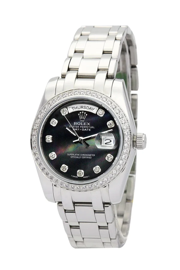 Alternative view of Replica Rolex Day-Date Black Dial 118346 36 mm