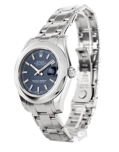 Alternative view of Replica Rolex Datejust Blue Dial 81209 31 mm
