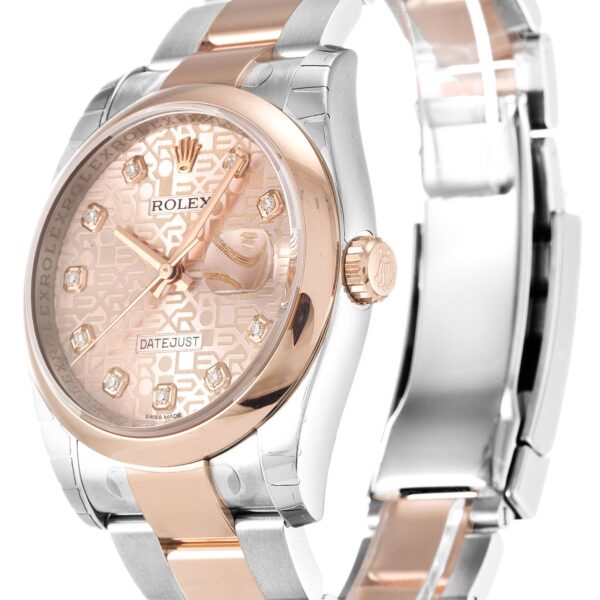 Alternative view of Replica Rolex Datejust Rose Dial 116201 36 mm