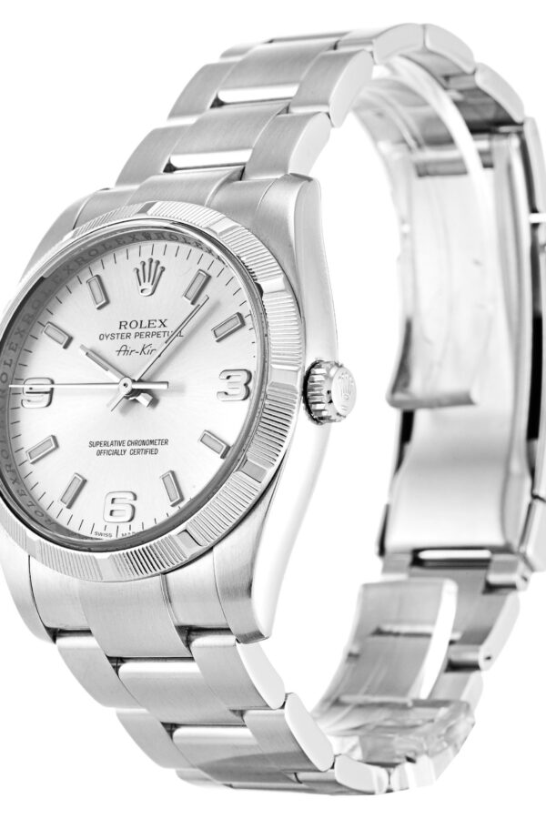 Alternative view of Replica Rolex Air-King Silver Dial 114210