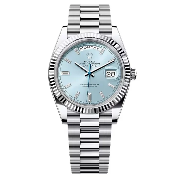 Superclone Rolex Day-Date Ice Blue Diamond Dial 228236-0006 40 mm