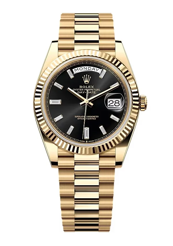 Superclone Rolex Day-Date Bright Black Diamond Dial 228238-0004 40 mm