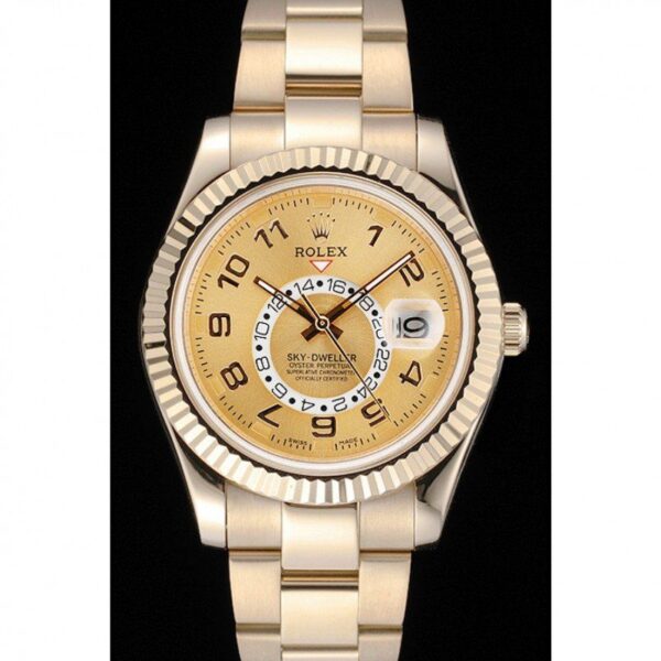 Alternative view of Replica Rolex Sky-Dweller Gold Dial 80243