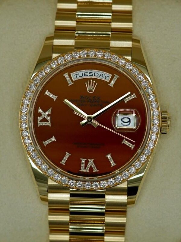 Alternative view of Superclone Rolex Day-Date Carnelian Dial 128348RBR 36 mm