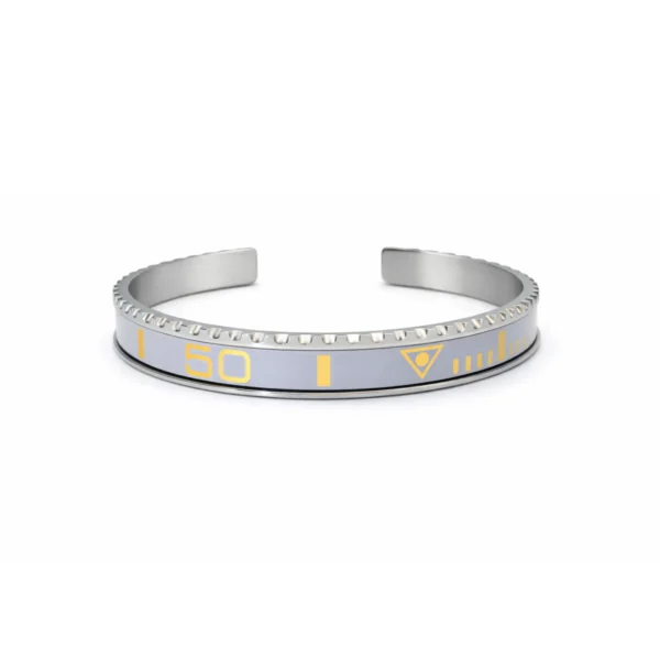 Grey Titanium Steel Bezel Bracelet