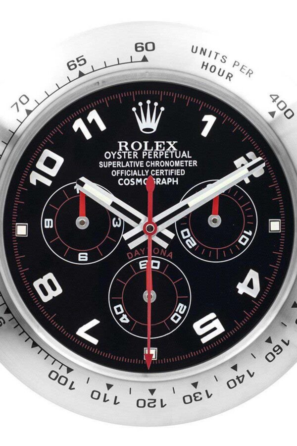 Alternative view of ROLEX WALL CLOCK – DAYTONA BLACK/SILVER