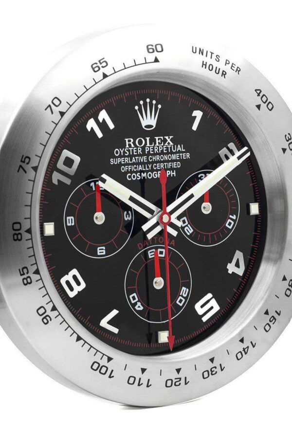 ROLEX WALL CLOCK – DAYTONA BLACK/SILVER