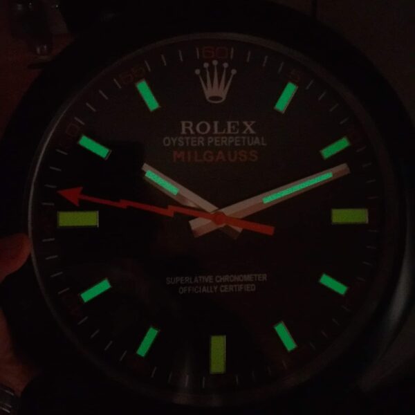 ROLEX WALL CLOCK – MILGAUSS BLACK/ORANGE - Image 4