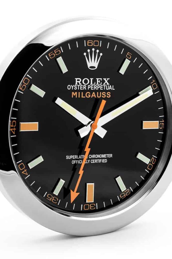 ROLEX WALL CLOCK – MILGAUSS BLACK/ORANGE