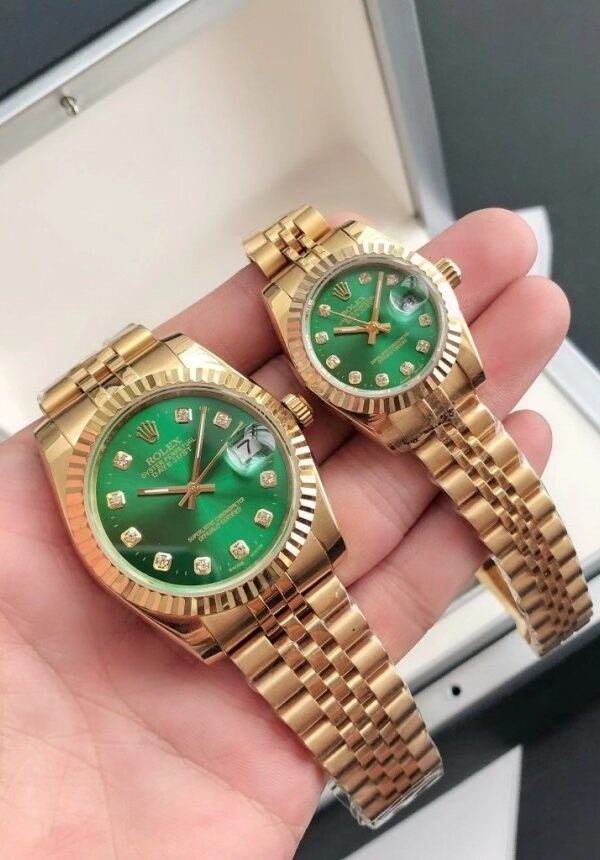 Replica Rolex Datejust RG/RG Jub Green/Dial 36/28 mm