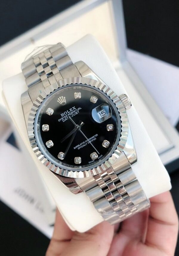 Alternative view of Replica Rolex Datejust SS/SS Jub Black/Dial 36/28 mm