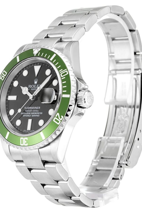 Alternative view of Replica Rolex Submariner Black Dial 16610LV “Kermit”