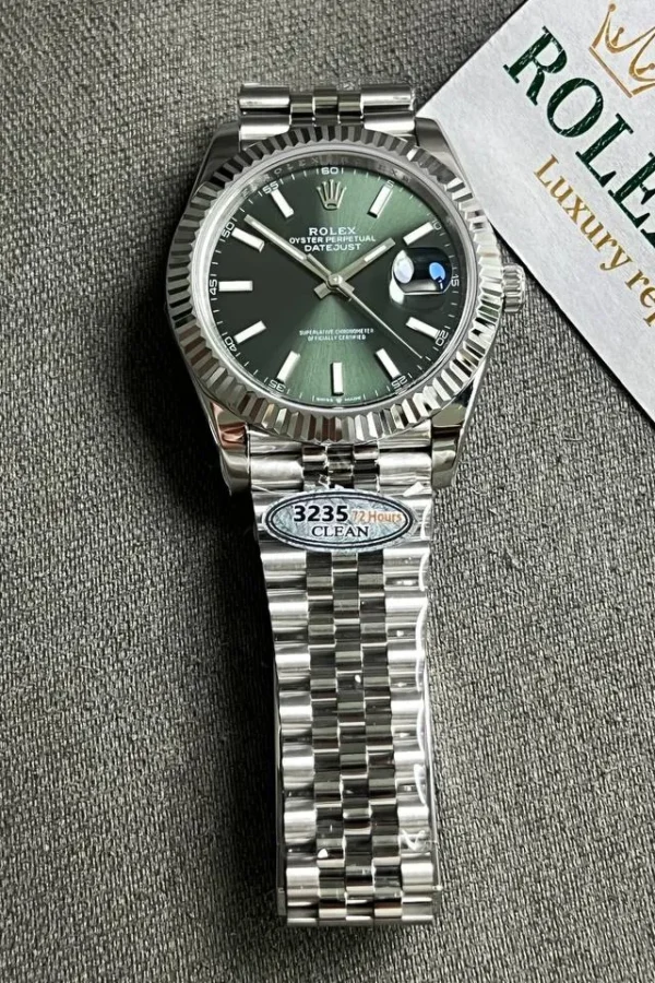Alternative view of Rolex Datejust Green Dial 126334 Jubilee 41 mm
